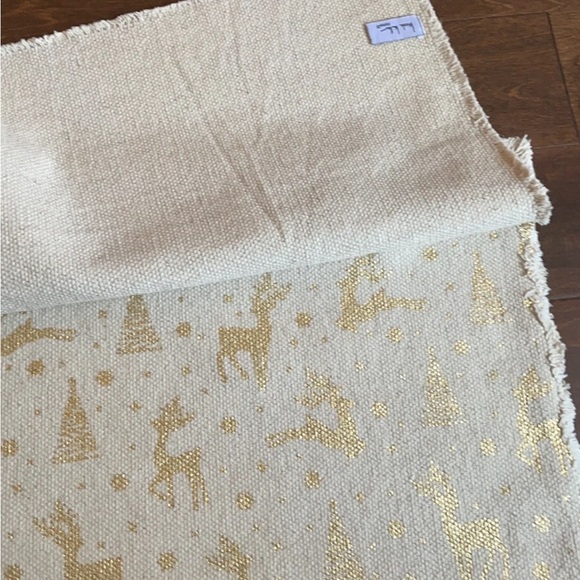Nicole Miller Home Christmas Reindeer Placemats Set Of 4 Beige Gold Cotton - Picture 3 of 4